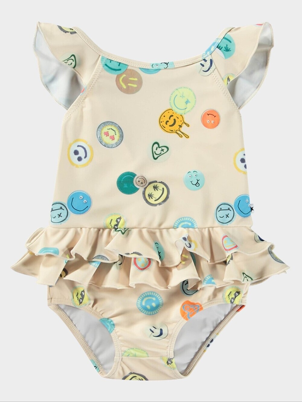 Molo Nalani Ruffle Smiley Face One-Piece Swimsuit Size 2-3 Year 92/98